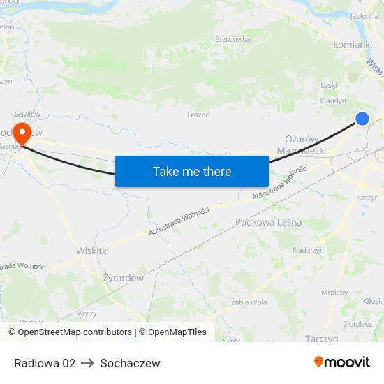 Radiowa 02 to Sochaczew map