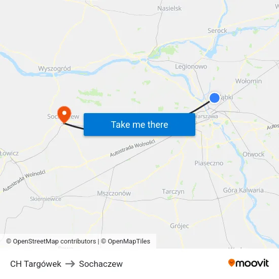 CH Targówek to Sochaczew map