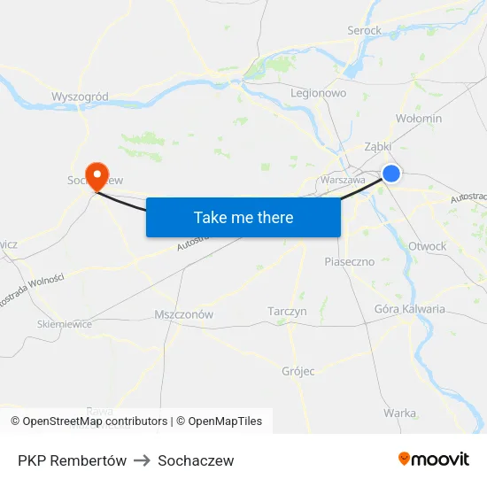 PKP Rembertów to Sochaczew map