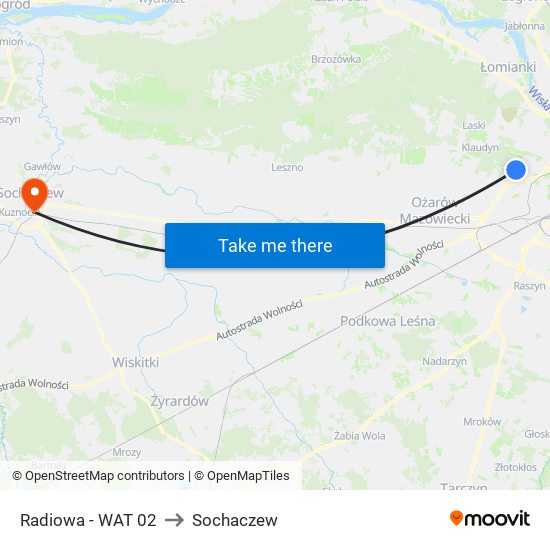 Radiowa - WAT 02 to Sochaczew map