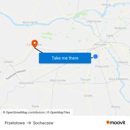 Przelotowa to Sochaczew map