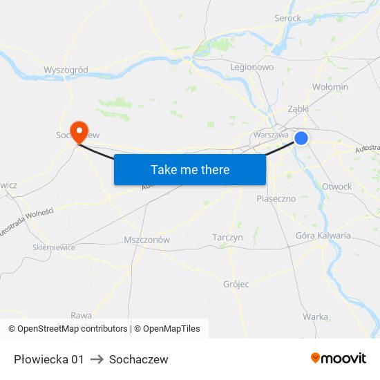 Płowiecka 01 to Sochaczew map