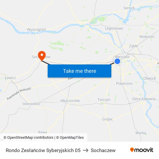 Rondo Zesłańców Syberyjskich 05 to Sochaczew map