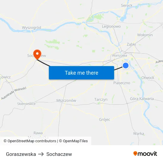 Goraszewska to Sochaczew map