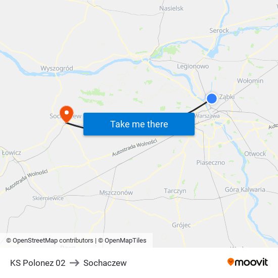 KS Polonez 02 to Sochaczew map