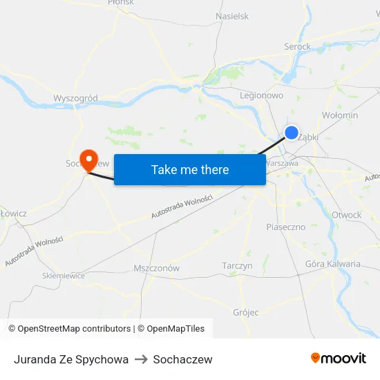 Juranda Ze Spychowa to Sochaczew map