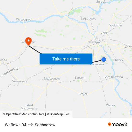 Waflowa 04 to Sochaczew map