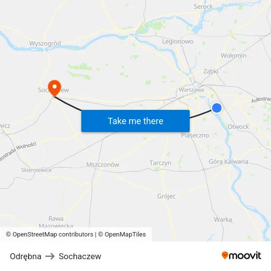 Odrębna to Sochaczew map