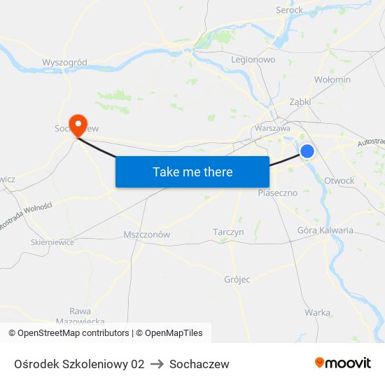 Ośrodek Szkoleniowy 02 to Sochaczew map