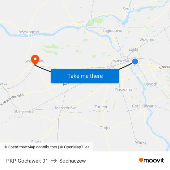 PKP Gocławek 01 to Sochaczew map