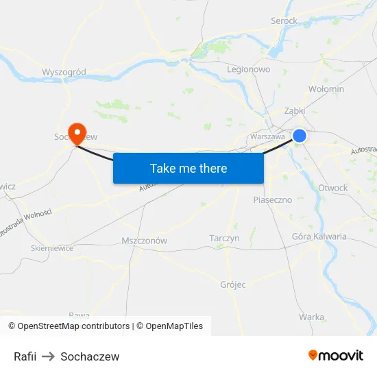 Rafii to Sochaczew map