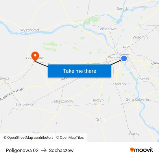 Poligonowa 02 to Sochaczew map