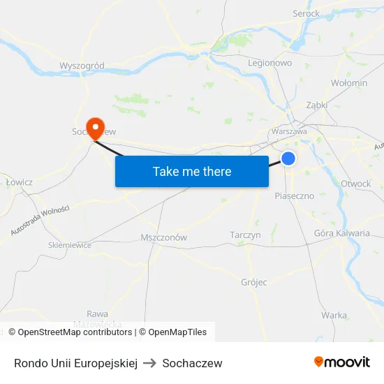 Rondo Unii Europejskiej to Sochaczew map