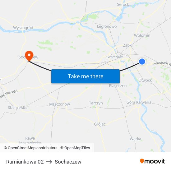 Rumiankowa 02 to Sochaczew map