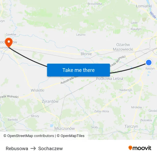 Rebusowa to Sochaczew map
