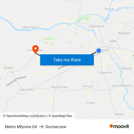 Metro Młynów 04 to Sochaczew map