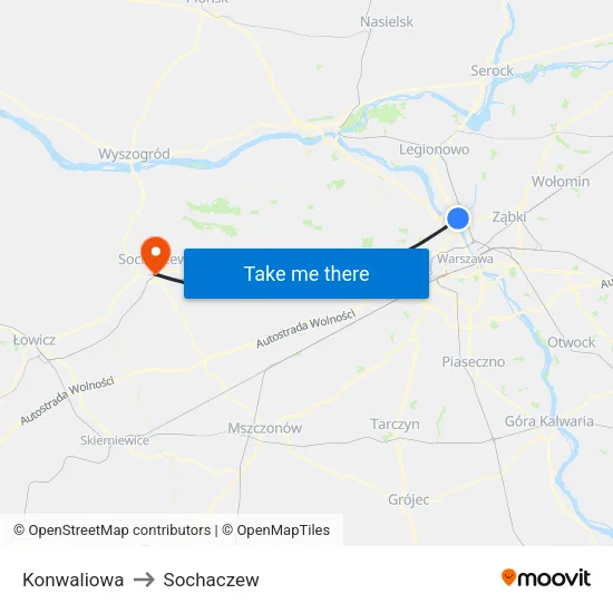 Konwaliowa to Sochaczew map