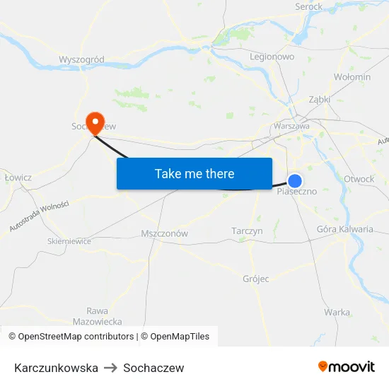Karczunkowska to Sochaczew map