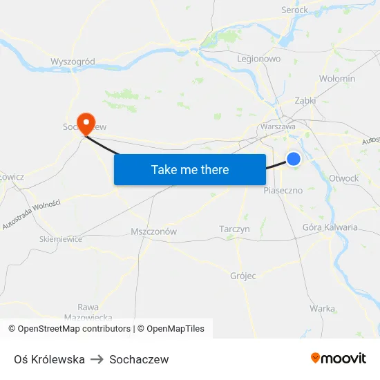 Oś Królewska to Sochaczew map