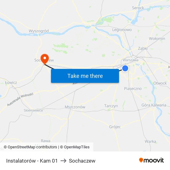 Instalatorów - Kam 01 to Sochaczew map