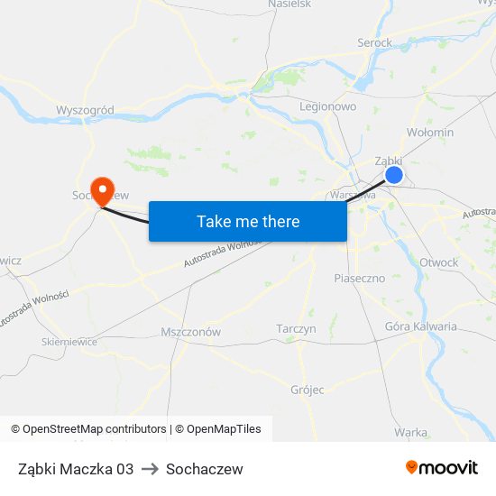 Ząbki Maczka 03 to Sochaczew map