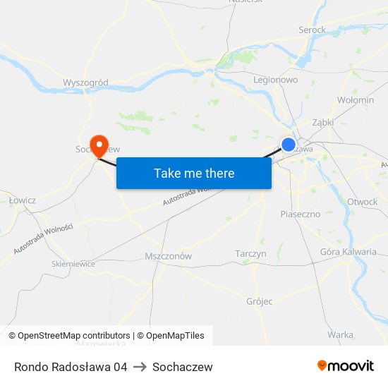 Rondo Radosława 04 to Sochaczew map