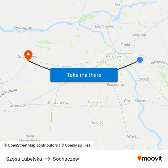 Szosa Lubelska to Sochaczew map