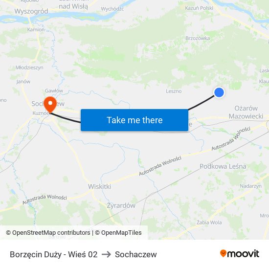 Borzęcin Duży - Wieś 02 to Sochaczew map