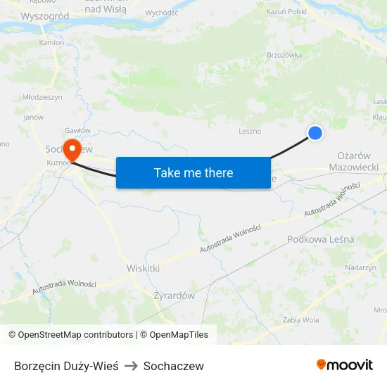 Borzęcin Duży - Wieś to Sochaczew map