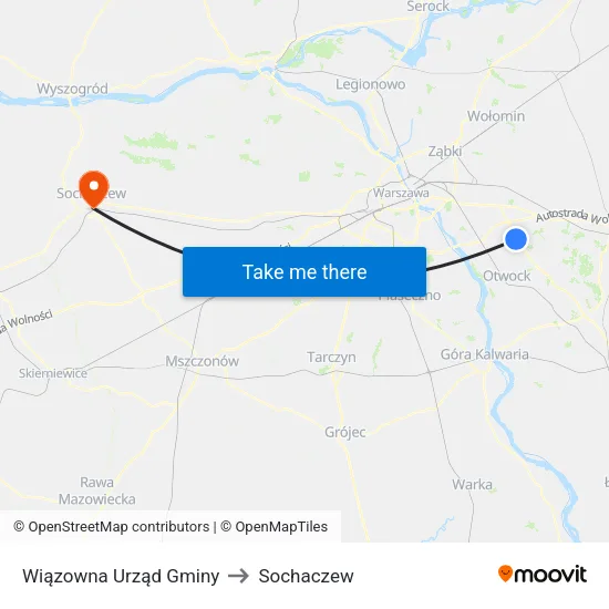 Wiązowna Urząd Gminy to Sochaczew map