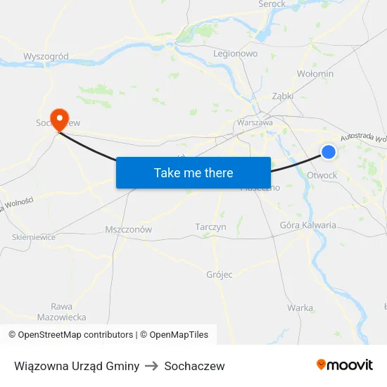 Wiązowna Urząd Gminy to Sochaczew map