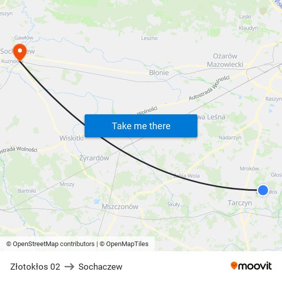 Złotokłos to Sochaczew map