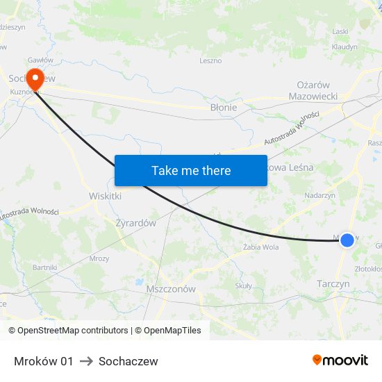 Mroków 01 to Sochaczew map