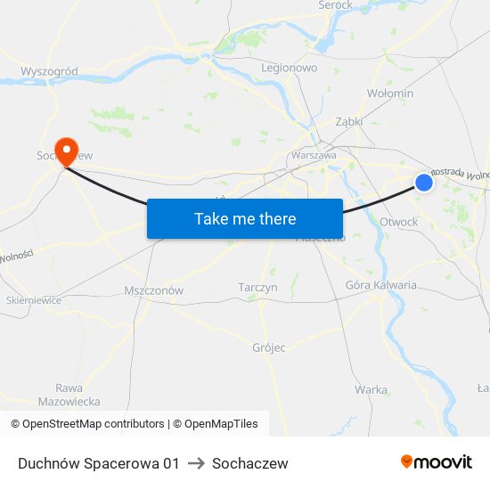 Duchnów Spacerowa 01 to Sochaczew map