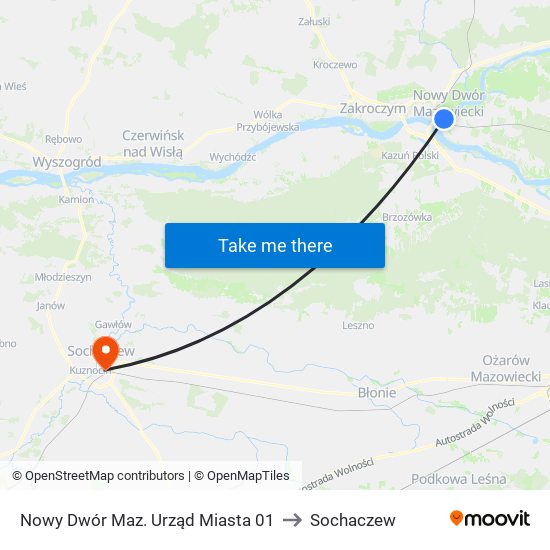 Nowy Dwór Maz. Urząd Miasta 01 to Sochaczew map