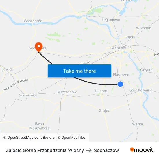 Zalesie Górne Przebudzenia Wiosny to Sochaczew map