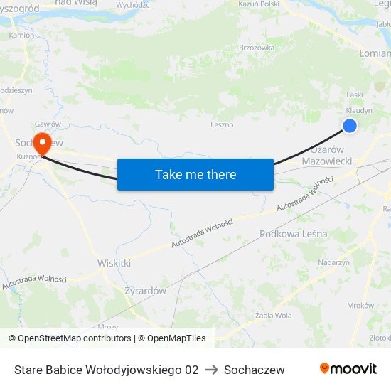 Stare Babice Wołodyjowskiego to Sochaczew map