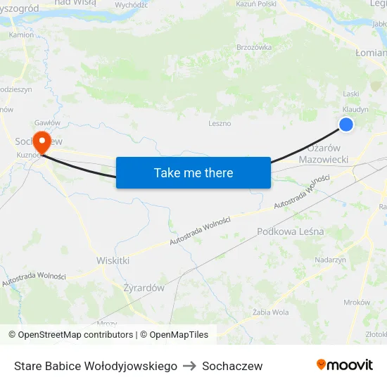 Stare Babice Wołodyjowskiego to Sochaczew map