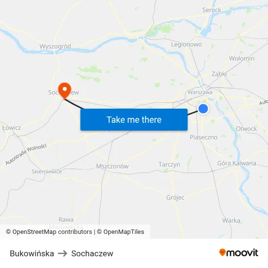 Bukowińska to Sochaczew map