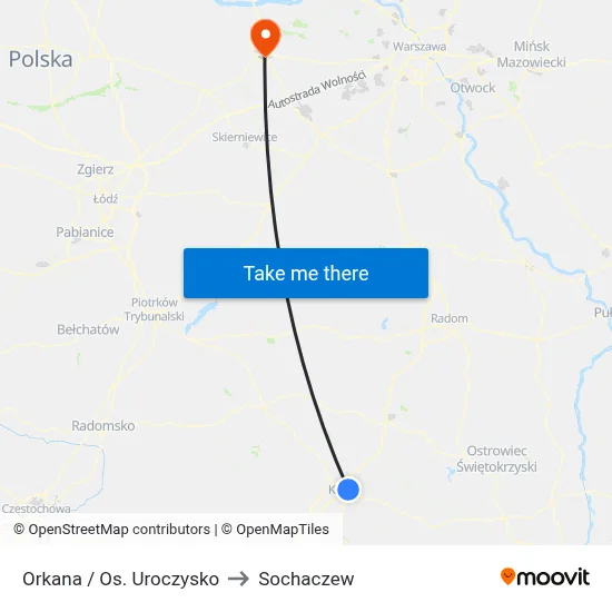 Orkana / Os. Uroczysko to Sochaczew map