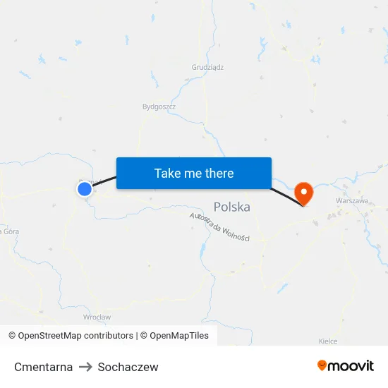 Cmentarna to Sochaczew map