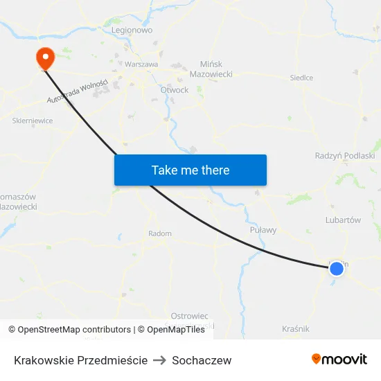 Krakowskie Przedmieście to Sochaczew map