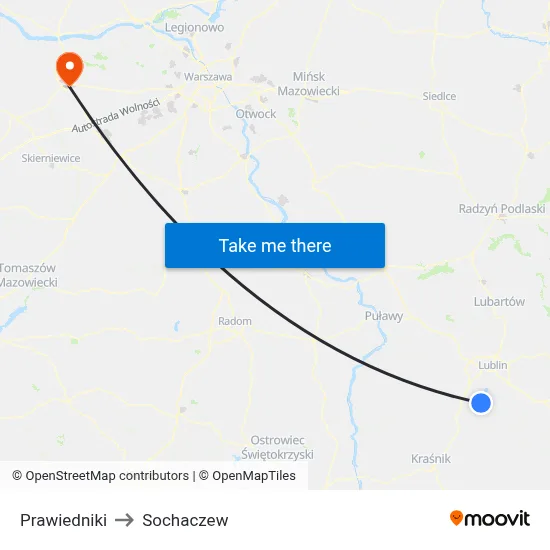 Prawiedniki to Sochaczew map
