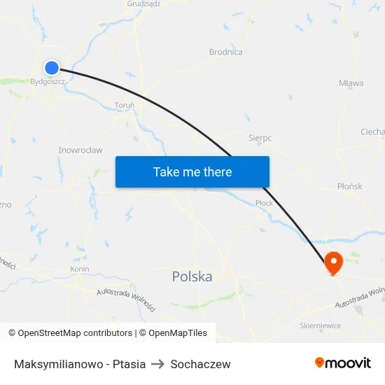 Maksymilianowo - Ptasia to Sochaczew map