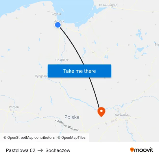 Pastelowa 02 to Sochaczew map