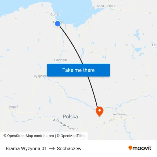 Brama Wyżynna 01 to Sochaczew map