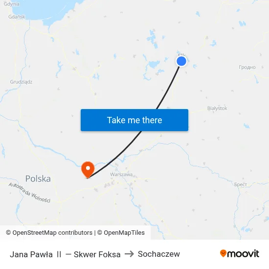 Jana Pawła Ⅱ — Skwer Foksa to Sochaczew map