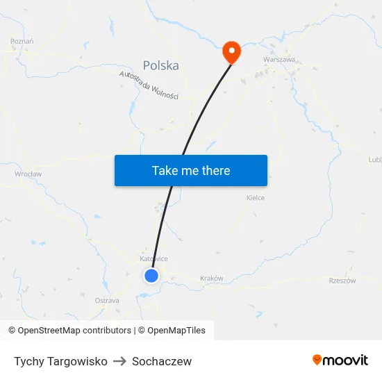 Tychy Targowisko to Sochaczew map