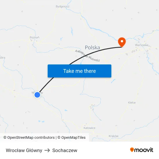 Wrocław Główny to Sochaczew map