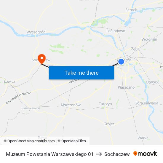 Muzeum Powstania Warszawskiego to Sochaczew map